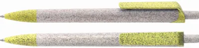 Produktbild von MPM-Quality Kugelschreiber Elessar Kunststoff dreikantig Weiß/Gelb recycelt