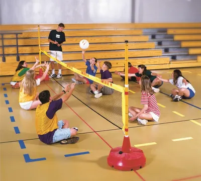 Produktbild von Spordas Sitzvolleyball Set - mit verstellbarem Netz und Stangen
