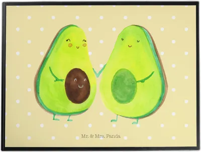 Produktbild von Mr. & Mrs. Panda Schreibunterlage Avocado Pärchen - Gelb Pastell - Geschenk, Tischunterlage, Familie, schreibtischunterlagen, tischpad, Geburt, tischschutz, tischauflagen
