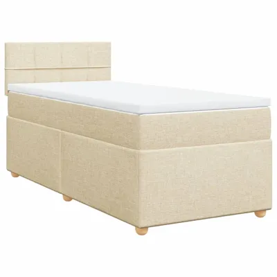 Produktbild von Boxspringbett mit Matratze Creme 90x200 cm Stoff