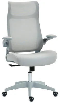 Produktbild von Ergonomischer Bš¹rostuhl mit verstellbaren Armlehnen, Netzrš¹ckenlehne und Kopfstš¹tze, Grau