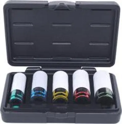 Immagine prodotto di KS TOOLS Set di prese elettriche con bordo in alluminio da 1/2', 5 pezzi ( 515.1007 )