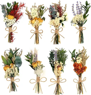 Image de Mini-bouquets, lot de 8, 13-15 cm, pour la décoration