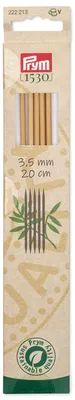 Doppelspitz-Stricknadeln aus Bambus 20 cm 3,50 mm 5er-Set