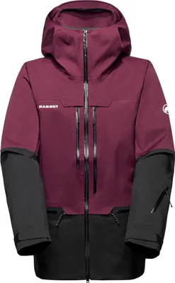 Mammut Haldigrat HS Hooded Jacket Men in bordeauxrot und schwarz mit Kapuze und mehreren Reißverschlusstaschen vorne