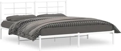 Produktbild von vidaXL Bettgestell mit Kopfteil Metall Weiß 180x200 cm