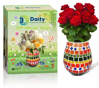 Productafbeelding van Elzusha - Glazen Mozaïek Vazen Set voor Creatief DIY Werk (Oranje)