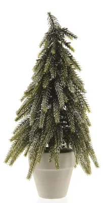 Produktbild von Tannenbaum künstlich im Betontopf 19cm 1 Stück Grün / Weiß