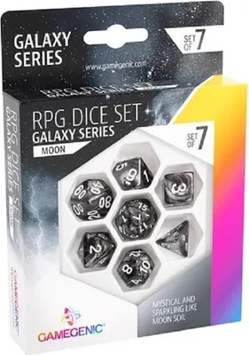 Image de Jeu de dés RPG Galaxy Series Moon - Jeu de dés 7 pièces