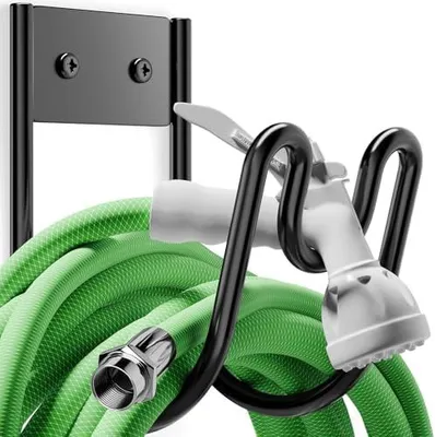Produktbild von Josmimic Gartenschlauch Wandhalterung – Schwerlast Schlauchhalter zur Wandmontage für Gartenschlauch, Kabel und Staubsaugerschlauch | 1 Stück