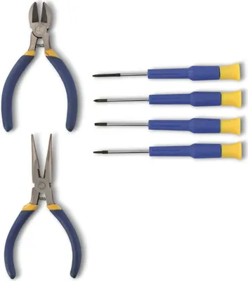 Produktbild von Präzisionswerkzeug Set 6-teilig Schraubendreher + Zangen