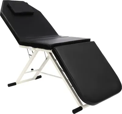 Image de Table de massage - Table de massage pliable en 3 parties - 182 × 60 cm - Hauteur 60 cm - Pieds antidérapants - Dimensions pliée 91 × 60 × 26 cm - Noir