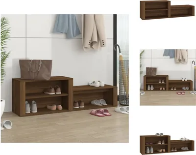 Zdjęcie produktu dla vidaXL Szafka na buty dąb brązowy 150x35x45 cm materiał drewnopochodny - Półki i szafki na buty