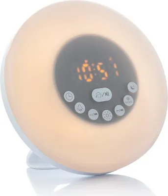 Produktbild von InnovaGoods® Weckersimulator de Morgengrauen, digitaler Wecker 12 voreingestellte Töne, Naturlichtwecker, digitaler Radiowecker, touch control, 3 Modi debeleuchtung, 6 Farben