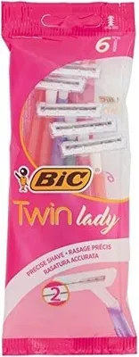 Produktbild von 6er Pack BIC Twin Lady Rasierer präzise Damen Einwegrasierer mit 2 Klingen