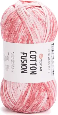 Produktbild von YarnArt Baumwolle Fusion Tapestry-Garn 100g, 225m, 100% Baumwolle, rot meliert