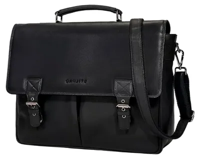 Produktbild von "Toledo Vintage Aktentasche Herren Leder Schwarz Arbeitstasche Große Businesstasche Lehrertasche Echtleder Bürotasche Männer Ledertasche mit Laptopfach 15.6 Zoll