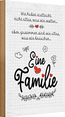 Produktbild von Holzschild Spruch Familie Wir haben nicht alles aber 20x30cm