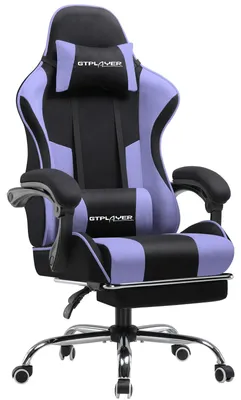 Produktbild von Gaming-Stuhl – Ergonomischer Computerstuhl – Bürostuhl – Fußstütze – Massage-Lendenwirbelstütze