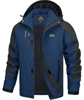 Productafbeelding van Herentransitjas, softshell, waterafstotend, met capuchon, marineblauw