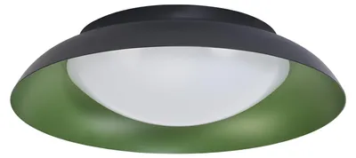 Productafbeelding van OSRAM Orbis Plate LED-plafondlamp, zwart-groen, 19W, 1000lm, 3000K, 310mm, 830 (warm wit), dimbaar in 3 stappen door middel van een tik, beschermingsklasse IP20, inclusief montageschroeven en pluggen