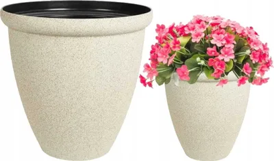 Immagine prodotto di Vaso rotondo alto in plastica da 25 cm