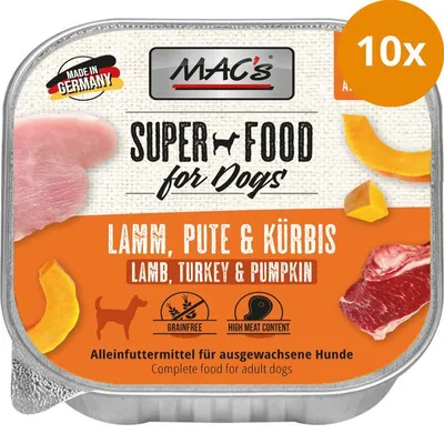 Produktbild von MAC's HUND SCHALE LAMM, PUTE & KÜRBIS, Adult, Hammelfleisch, Kürbis, Türkei, 150 g
