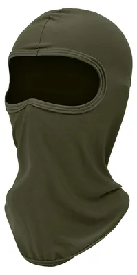 Immagine prodotto di Scaldacollo balaclava, protezione per il viso, ideale per moto, sci, attività all'aperto, colore verde militare, realizzato in poliestere