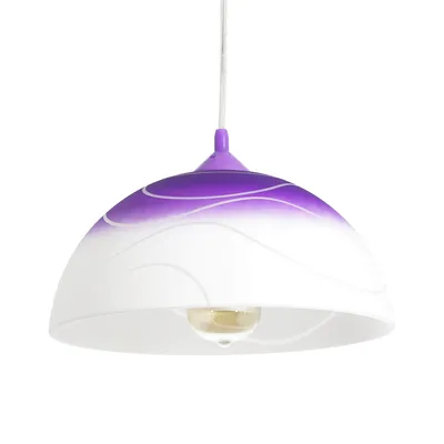 Zdjęcie produktu dla Lampa wisząca E27 fioletowa Ø30cm H:60cm z możliwością ściemniania