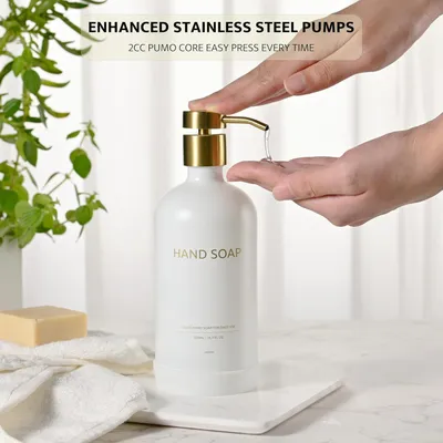 Image de Distributeur de savon en verre, 500 ml, avec pompe, pour salle de bain