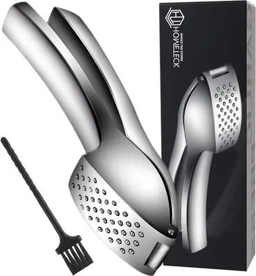 Image de HomeTeck® Presse-ail - Robuste et durable - Alliage de zinc - Passe au lave-vaisselle - Ustensile de cuisine Presse-ail