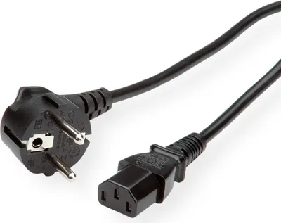 Produktbild von ROLINE Netzkabel, gerade IEC-Buchse, schwarz, 3 m