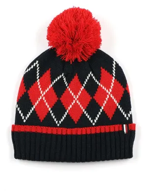 Zdjęcie produktu dla Czapka damska Tommy Hilfiger z wzorem argyle i pomponem, kolor Desert Sky Multi, uniwersalny rozmiar