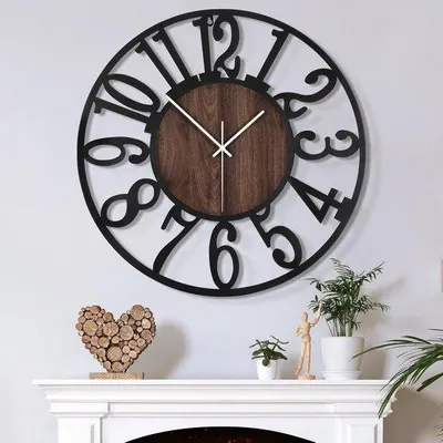 Image de Grande horloge murale de 34 cm, silencieuse, fonctionnant à piles, moderne, très grande