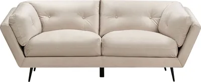 Zdjęcie produktu dla BELIANI Sofa beżowa welurowa 210 x 90 cm z poduszkami styl retro
