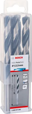 Produktbild von Metallspiralbohrer HSS PointTeQ, DIN 338, 12,5 mm, 5er-Pack