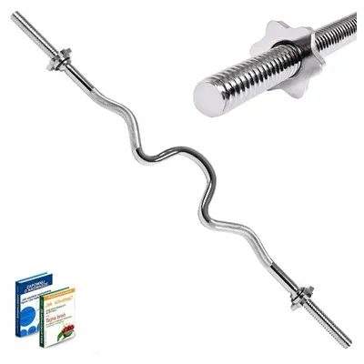 Zdjęcie produktu dla GRYF MOCNO ŁAMANY 120cm śr. 30mm SZTANGA pełny STALOWY gwintowany ZACISKI