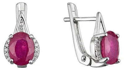 Produktbild von Hä ngeohrringe aus Silber mit echtem Rubin 11489.3