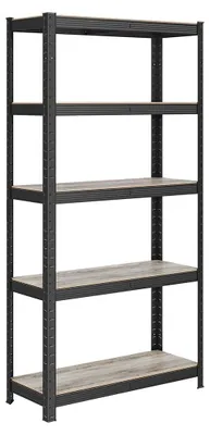 Produktbild von Lagerregal aus Stahl und MDF, verstellbare Regale, rostbeständig, 150 x 75 x 30 cm