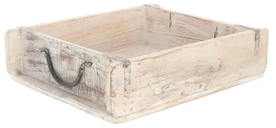 Obrázok produktu pre Novaliv Drevená debna Vintage Biela 30 x 25 x 8 cm Starý tvar tehly Drevo Veľká univerzálna debna z recyklovaného starého dreva Každý kus je jedinečný – Vintage debna na dekoráciu