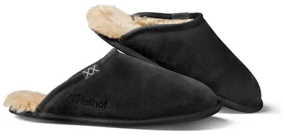 Produktbild von Fellhof Trendy Alpaka Uni Lammfell-Pantoffel Schwarz, 3213-9 - Gr. 36-37