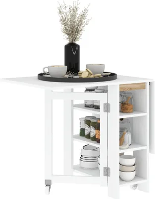 Produktbild von Klapptisch mit Klappen - Esstisch - 120×60×75 cm - Moderner Stil - Montage erforderlich - Weiß