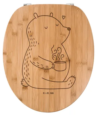 Produktbild von Mr. & Mrs. Panda Toilettendeckel Bär Morgenkaffee - Transparent - Geschenk, Mitbringsel, Toilettenbrille, Valentinstag, WC-Brille, für Frauen, Klodeckel, Ehefrau, Freund
