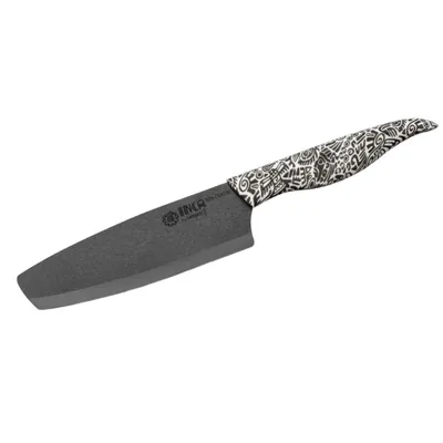 Produktbild von Samura INCA 6.5" Nakiri Messer - Premium Schwarz Zirkonia Keramik Klinge, Japanischer Stahl, Ideal für präzises Gemüseschneiden in der Küche