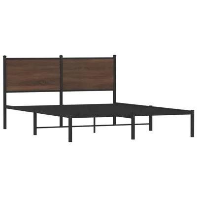 Image de Maison Exclusive - Lit en métal sans matelas, aspect chêne brun, 137 x 190 cm