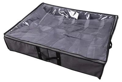 Produktbild von Schuhaufbewahrung unter dem Bett, transparente Abdeckung, großes Fassungsvermögen, platzsparender Schuhbehälter aus Vliesstoff für das Schlafzimmer