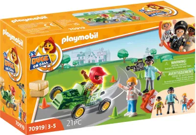 Produktbild von PLAYMOBIL Duck on Call 70919 D*O*C* - Notarzt Action. Helfe dem Rennfahrer!