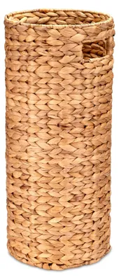 Produktbild von Schirmständer – hoher Korb aus Wasserhyazinthe in Rattan-Optik, Regenschirmständer Ø 22 cm H 50 cm, Natur – für Flur und Garderobe, Geschenkpapier und Posterrollen