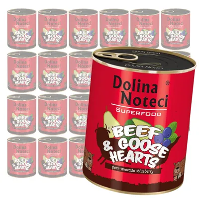Produktbild von Dolina Noteci Superfood Rinderherzen & Gänsefleisch Dose 24x800g Nassfutter für Hunde