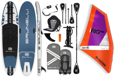 Immagine prodotto di BRUNELLI 10.8 Tavola da windsurf iSUP gonfiabile, set da stand up paddle con vela iRIG M
